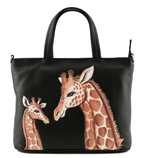 Mala Leather Tall Tales Giraffe Multiway Grab Bag with Dust Bag