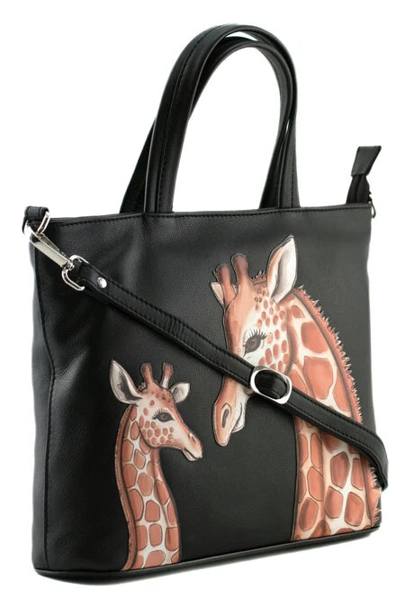 Mala Leather Tall Tales Giraffe Multiway Grab Bag with Dust Bag