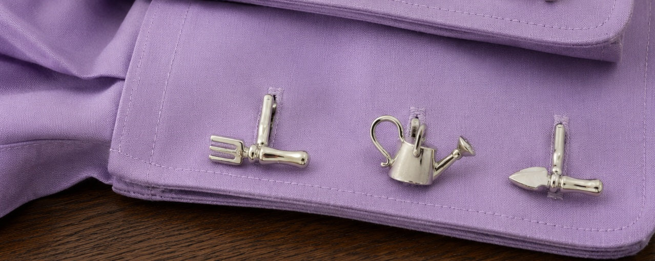 Black Ginger Garden Design Cufflinks 3 Piece Gift Box Set