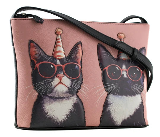 Mala Leather Cool Cats Midi Crossbody Shoulder Bag with Dust Bag