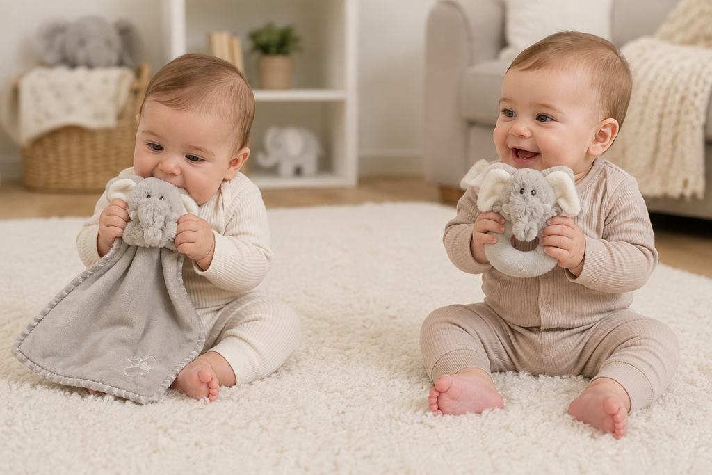 Jomanda Elephant Soother Blanket and Rattle Toy Gift Set