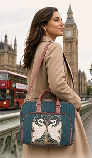 Signare Tapestry Computer Laptop & Shoulder Bag - Walter Crane Swans
