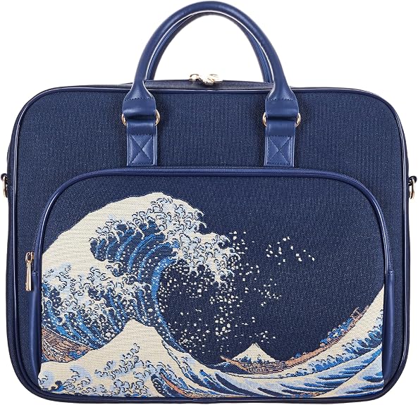 Signare Tapestry Computer Laptop & Shoulder Bag - The Great Wave