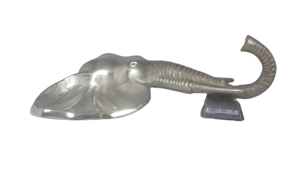 Sil Interiors Aluminium Elephant Head Wall Hook Silver 3D Metal Decoration