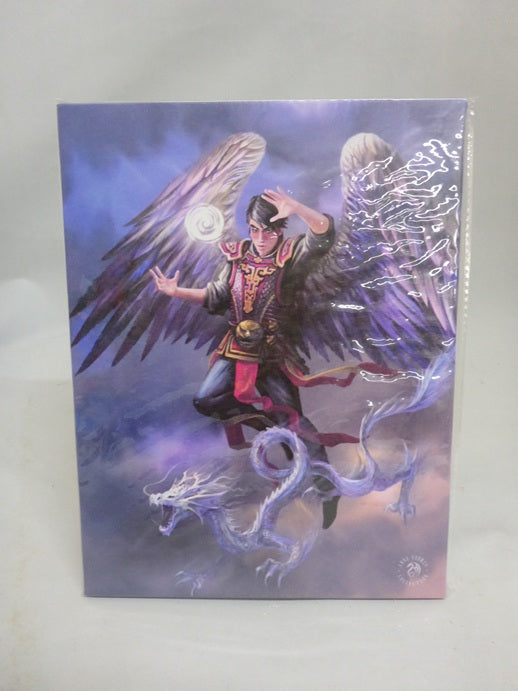 Anne Stokes Air Element Wizard Canvas Box Frame Wall Art 19 x 25cm