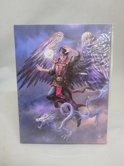Anne Stokes Air Element Wizard Canvas Box Frame Wall Art 19 x 25cm