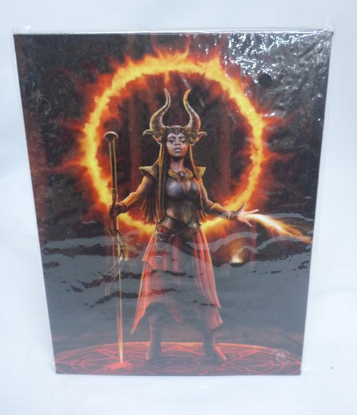 Anne Stokes Fire Element Sorceress Canvas Box Frame Wall Art 19 x 25cm