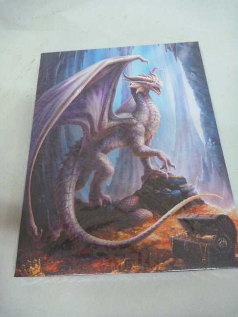 Anne Stokes Treasure Trove Dragon Canvas Box Frame Wall Art 19 x 25cm | Spirit of Equinox