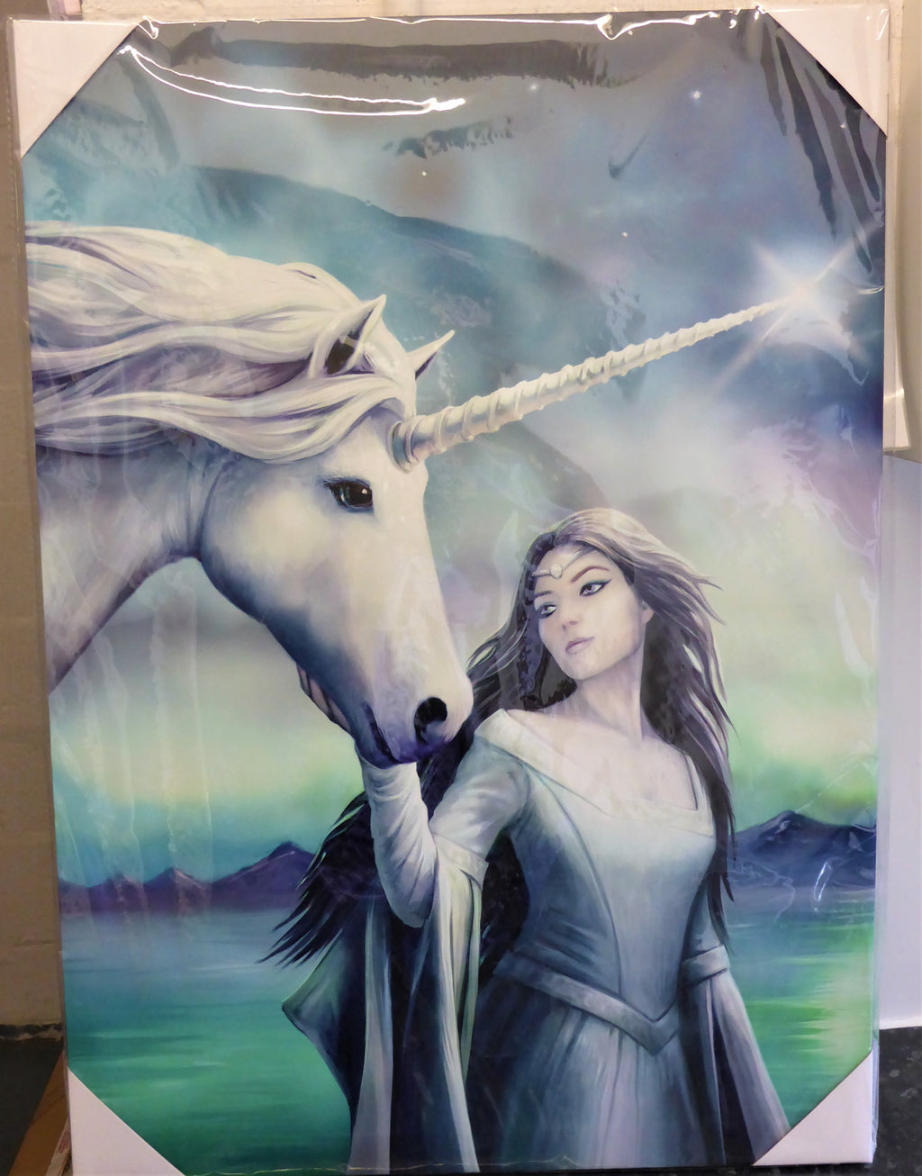 Anne Stokes North Star Unicorn Canvas Box Frame Wall Art 50 x 70cm