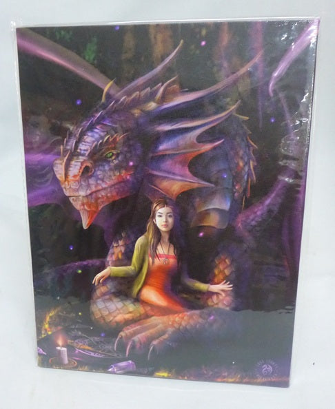 Anne Stokes Spirit Dragon Canvas Box Frame Wall Art 19 x 25cm | Spirit of Equinox