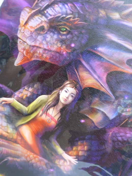 Anne Stokes Spirit Dragon Canvas Box Frame Wall Art 19 x 25cm | Spirit of Equinox