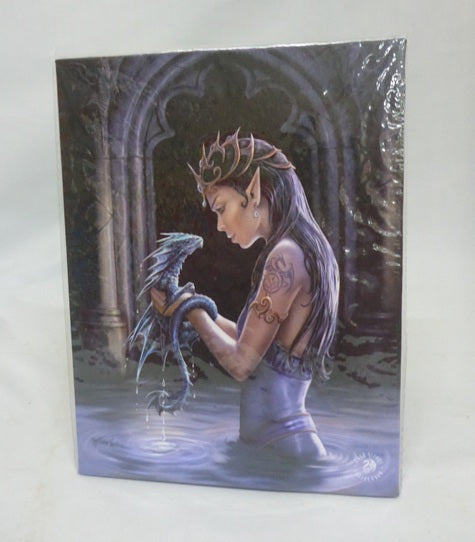 Anne Stokes Water Dragon Canvas Box Frame Wall Art 19 x 25cm | Spirit of Equinox