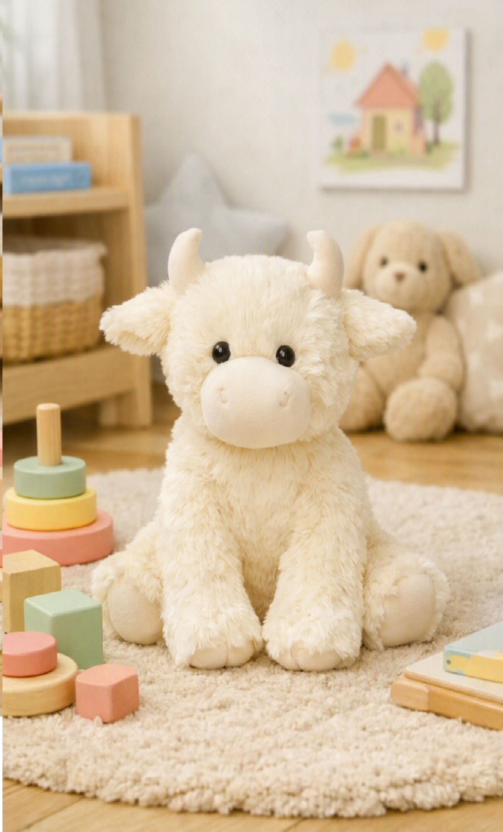 Jomanda Scottish Highland Cow Cream Soft Plush Toy 30cm