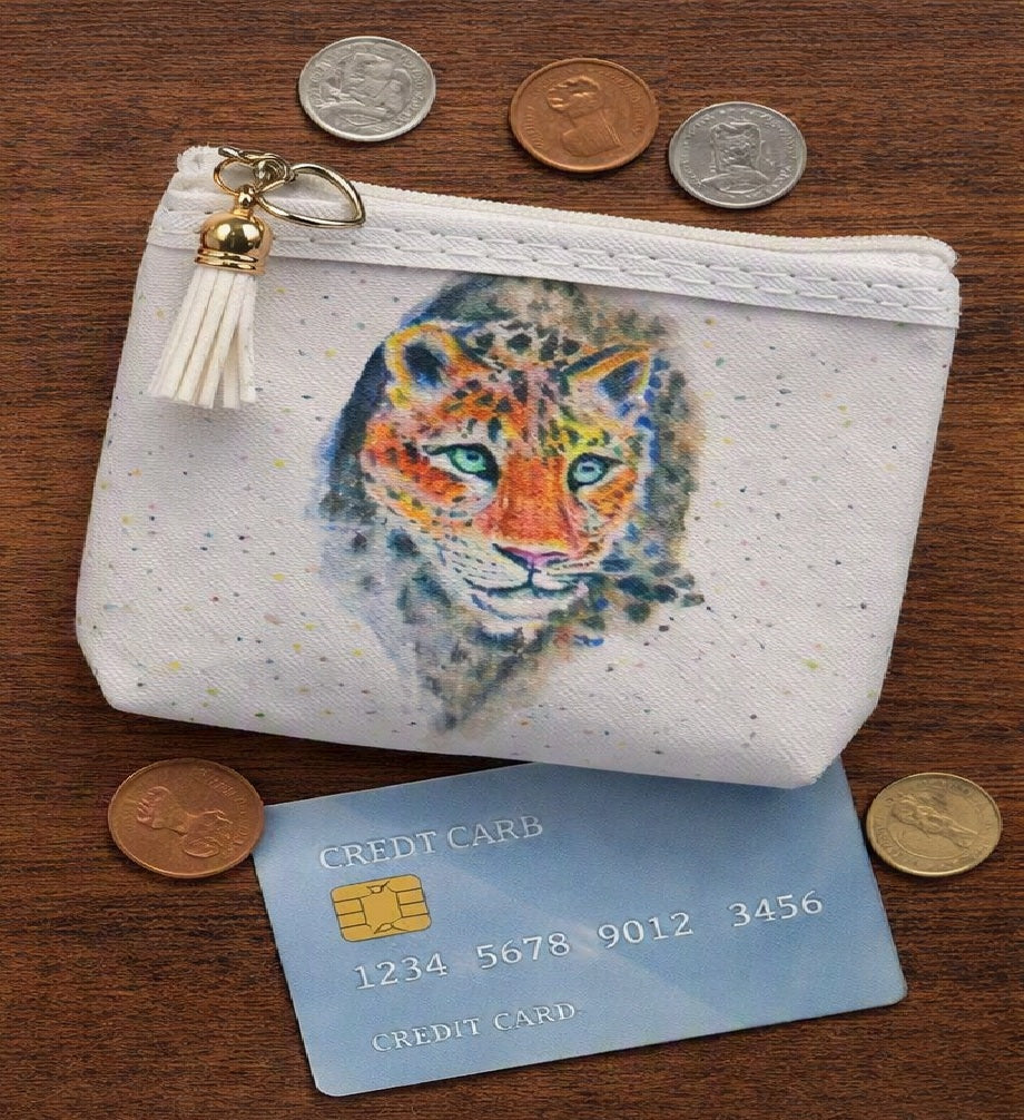 Black Ginger Kat Jackson Leopard Coin Purse