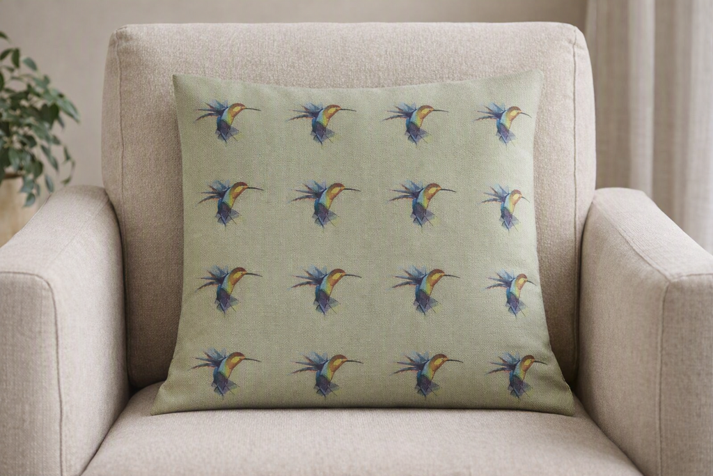 Black Ginger Hummingbird Cushion Cover 43x43cm