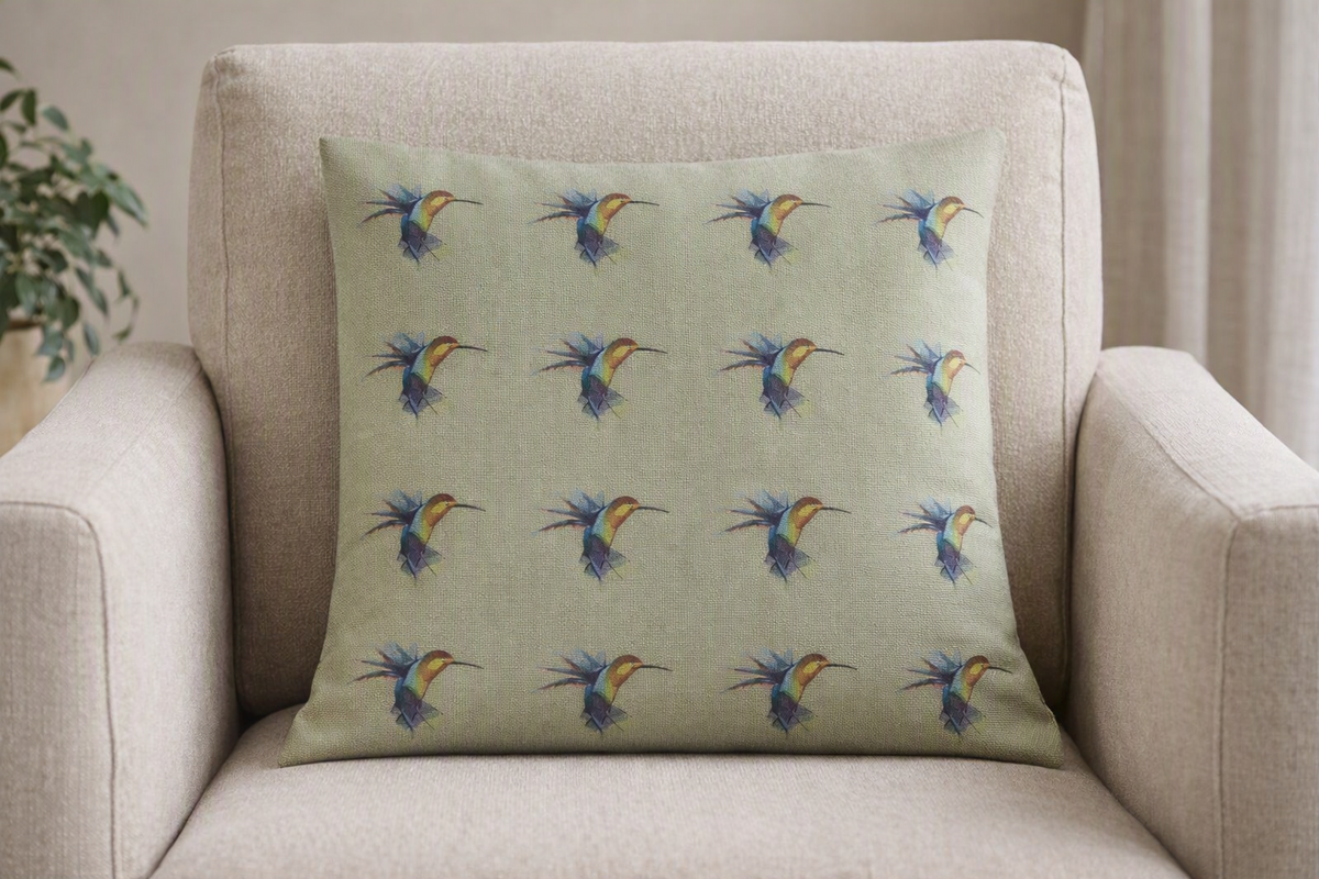 Black Ginger Hummingbird Cushion Cover 43x43cm