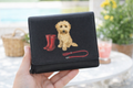 Mala Leather Navy Coco’s Walk Cockerpoo Medium Tri Fold Purse