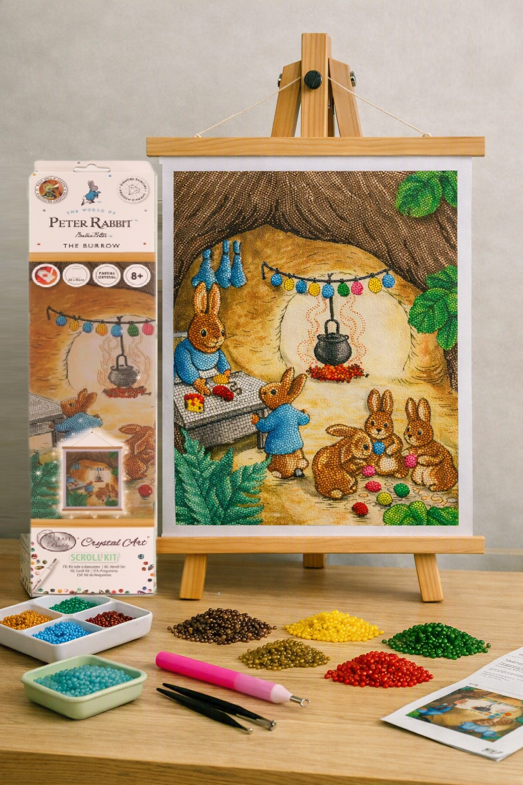 Craft Buddy Crystal Diamond Art Scroll Kit Peter Rabbit The Burrow 35 x 45cm