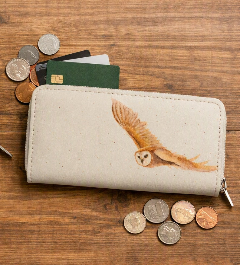 Black Ginger x Kat Jackson Owl Large Zip Purse