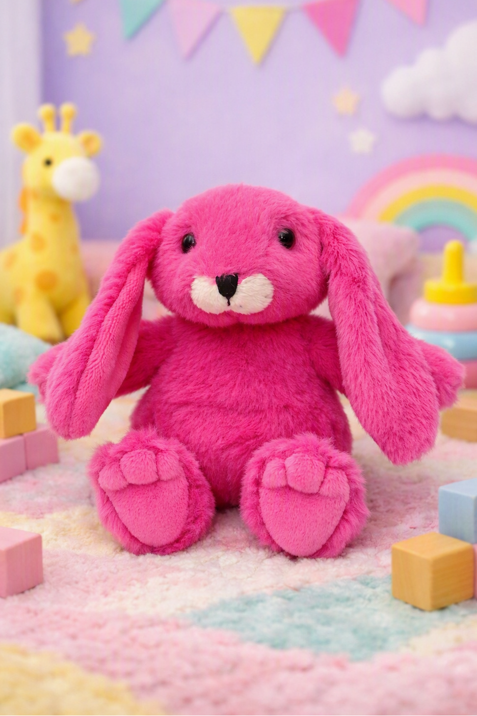 Jomanda Mini Dark Pink Bunny Rabbit Soft Plush Toy 10cm