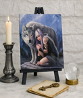 Anne Stokes Wolf Protector Canvas Box Frame Wall Art 19 x 25cm | Spirit of Equinox