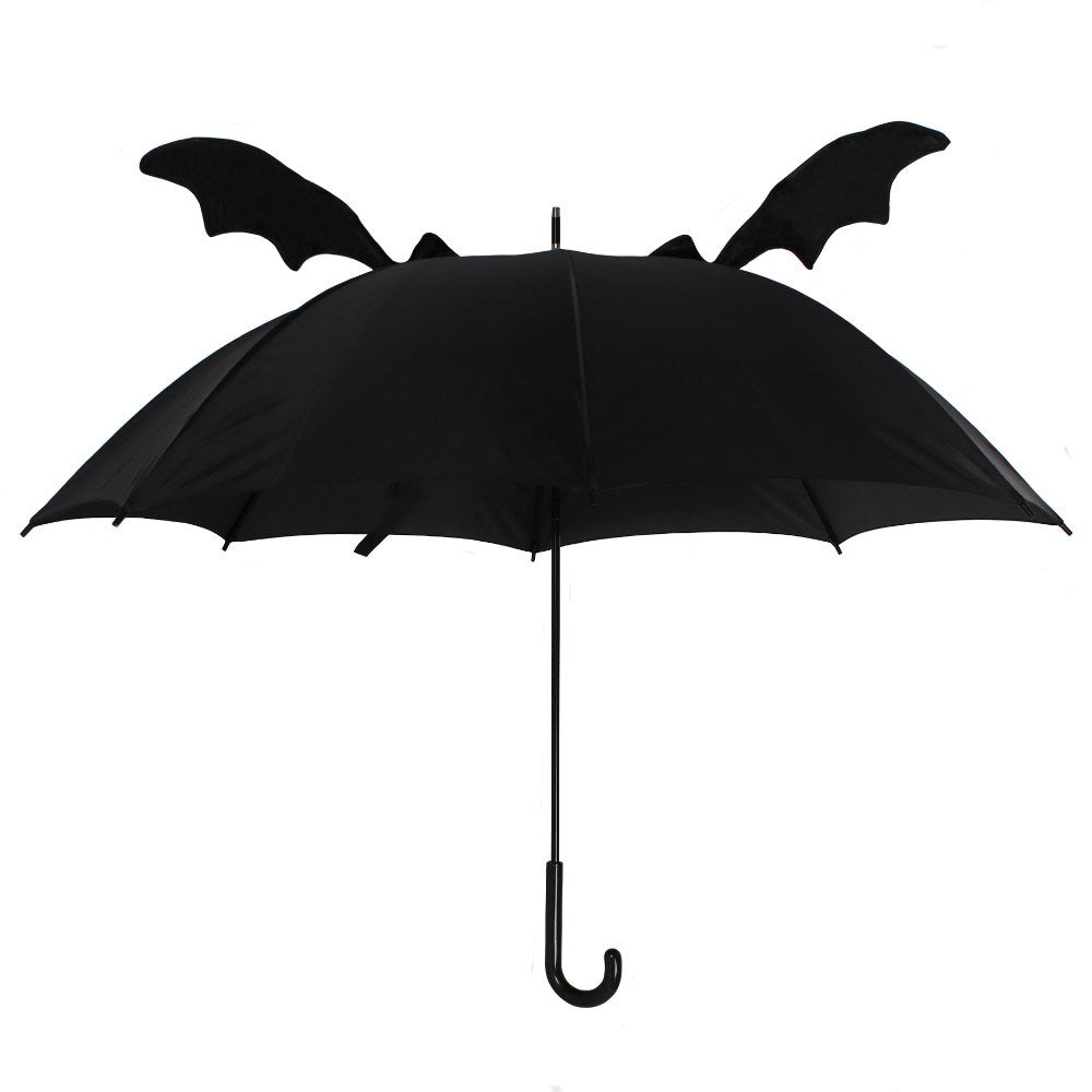 Gothic 3D Bat Wings Stick Umbrella | Black | Something Different