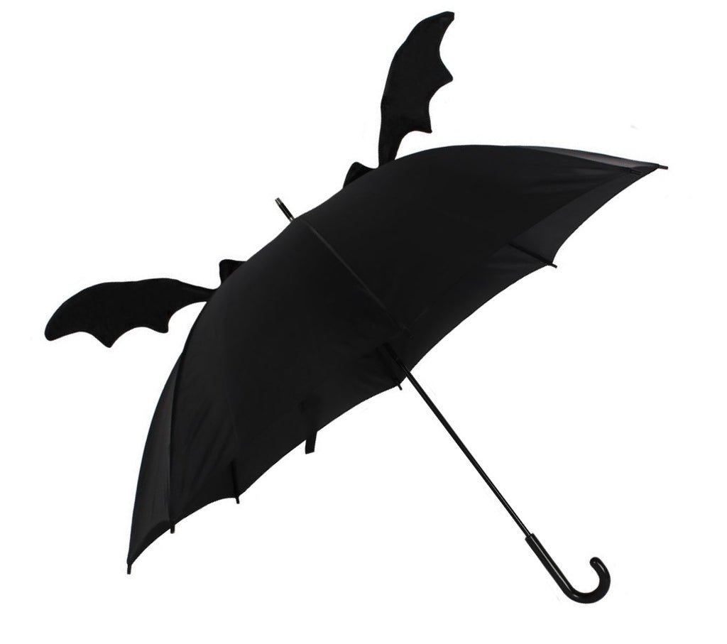 Gothic 3D Bat Wings Stick Umbrella | Black | Something Different