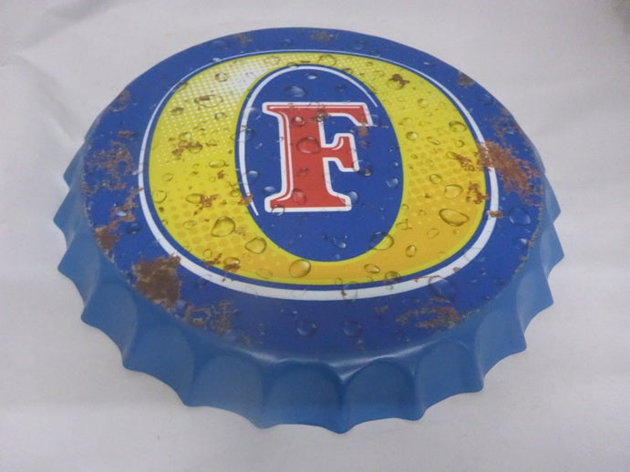 Fosters Vintage Retro Metal Bottle Top Wall Sign