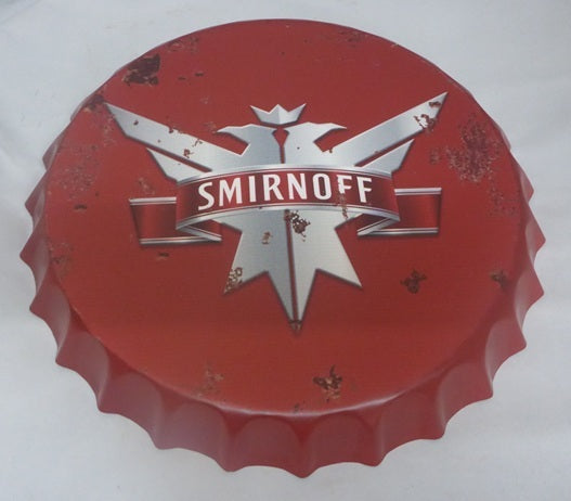 Vintage Retro Metal Bottle Cap Wall Sign Smirnoff
