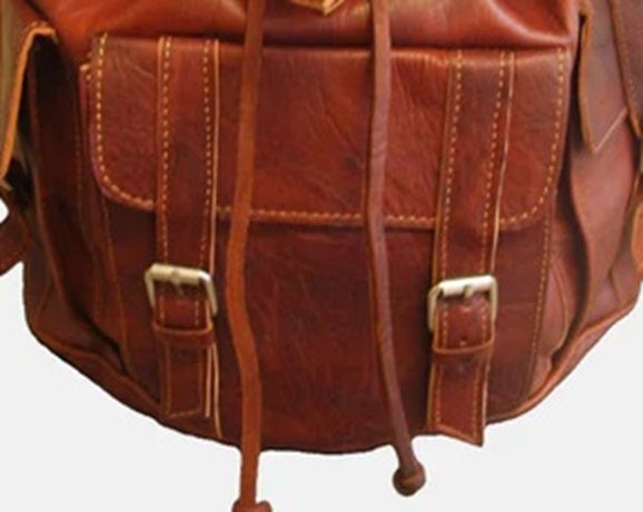 Berber Leather Larache Large Rucksack Backpack | Chestnut Brown | Handmade in Morocco