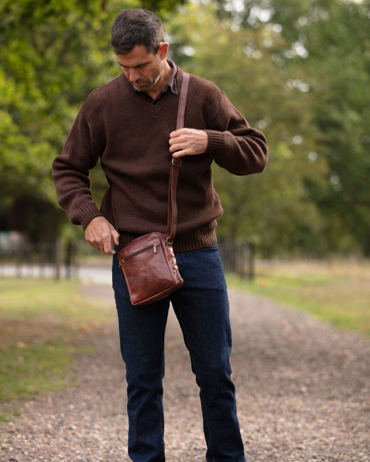 Berber Leather Martil Full Grain Leather Messenger Bag
