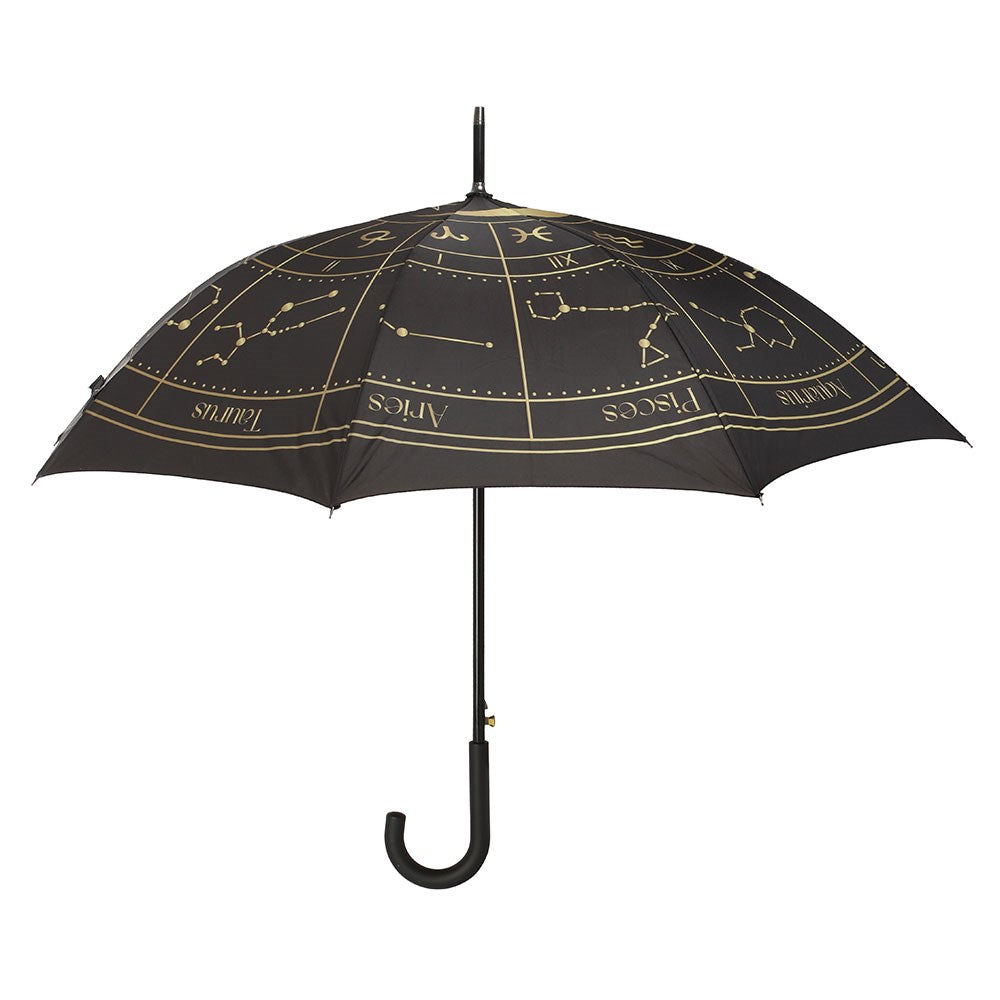 Spirit of Equinox Black Astrology Wheel Night Sky Walking Stick Umbrella