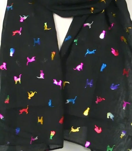 Black Ginger Biccari Black Rainbow Foil Cat Scarf