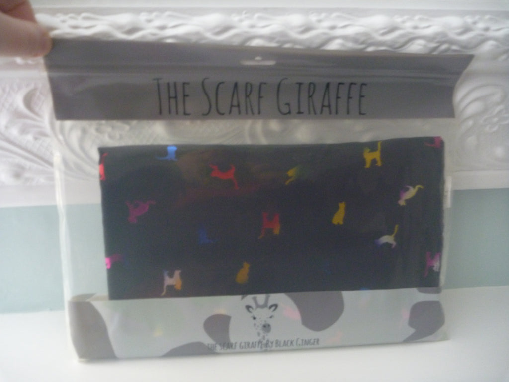 Black Ginger Biccari Black Rainbow Foil Cat Scarf