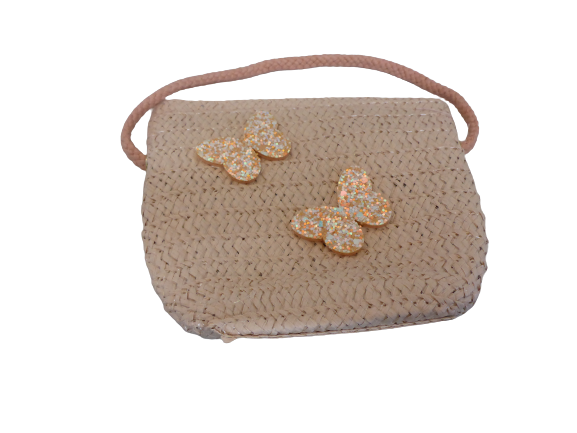 Black Ginger Children's Pink Butterfly Foldable Sun Hat & Bag Set