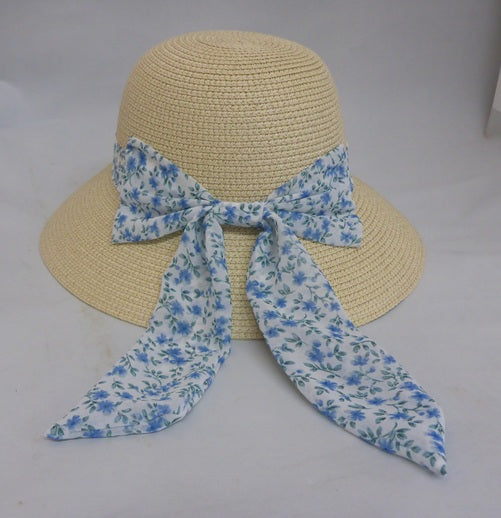 Black Ginger Foldable Sun Hat with Daisy Ribbon Band & Travel Bag Natural