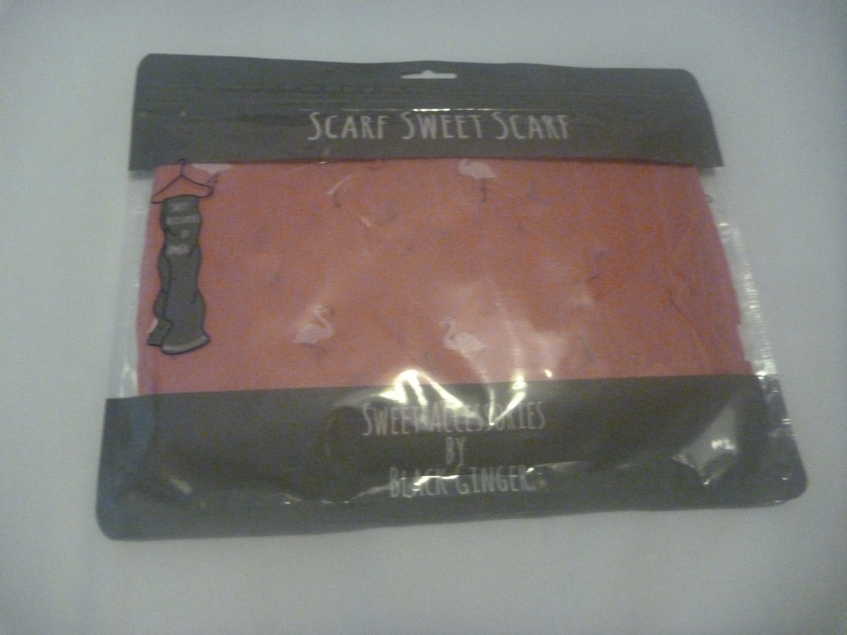 Black Ginger Franca Flamingo Dark Pink Scarf