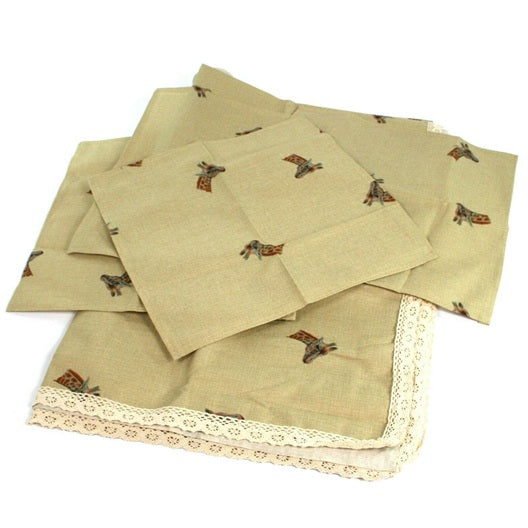 Black Ginger Kat Jackson Giraffe Rectangular Tablecloth 180x140cm with 4 Cloth Napkins