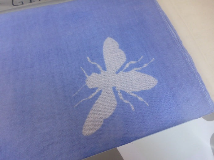 Black Ginger Kat Jackson Bee Silhouette Scarf - Blue Cornflower