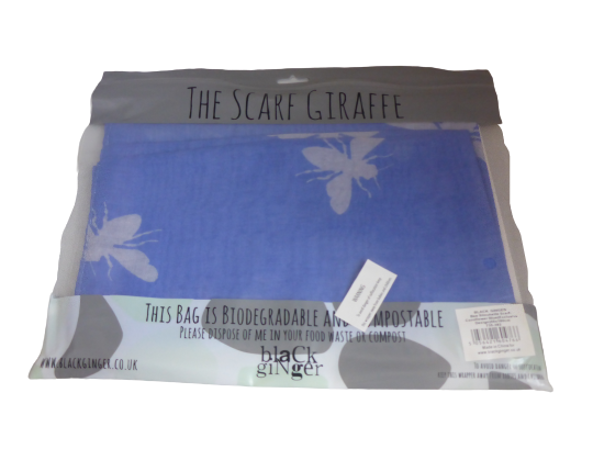 Black Ginger Kat Jackson Bee Silhouette Scarf - Blue Cornflower