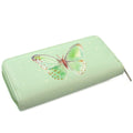 Black Ginger Kat Jackson Mint Green Butterfly Large Zip Purse