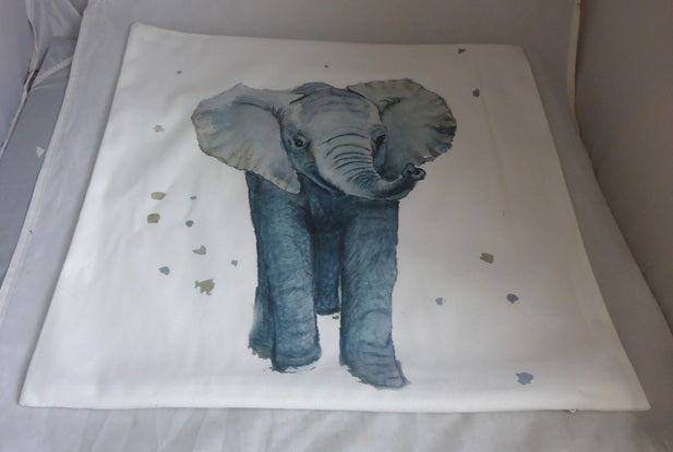Black Ginger x Kat Jackson Elephant Cushion Cover - 40x40cm Velvet Art Print