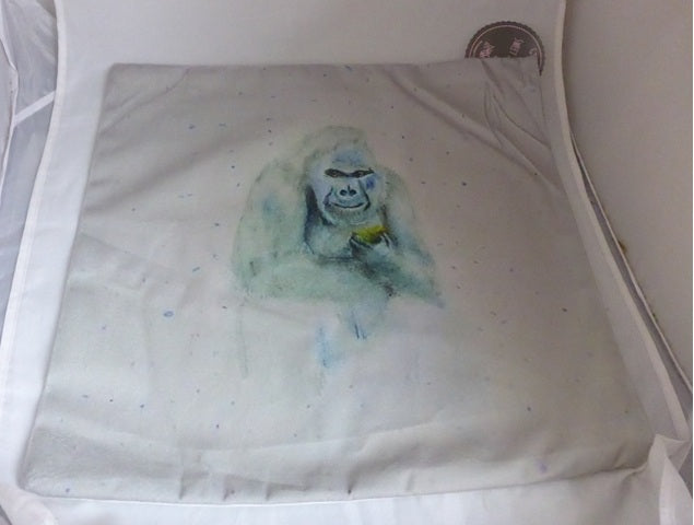 Black Ginger x Kat Jackson Gorilla Cushion Cover - 40x40cm Velvet Art Print