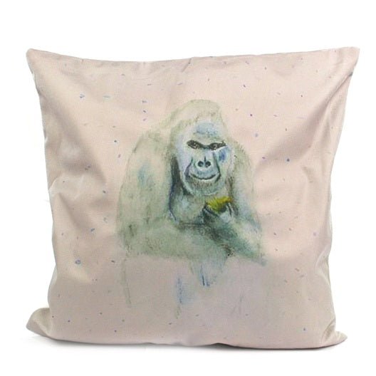 Black Ginger x Kat Jackson Gorilla Cushion Cover - 40x40cm Velvet Art Print