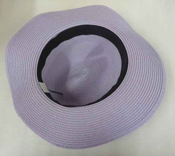 Black Ginger Panama Hat Foldable Roll Up + Travel Bag - Lavender Purple