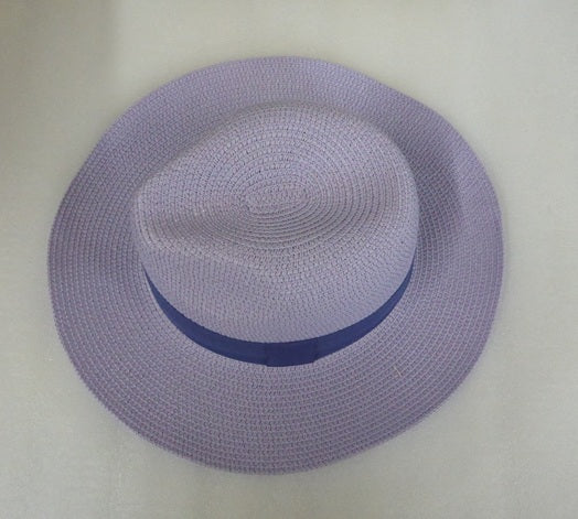 Black Ginger Panama Hat Foldable Roll Up + Travel Bag - Lavender Purple