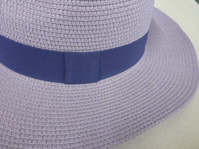 Black Ginger Panama Hat Foldable Roll Up + Travel Bag - Lavender Purple