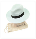 Black Ginger Panama Hat Foldable Roll Up + Travel Bag - Mint Green
