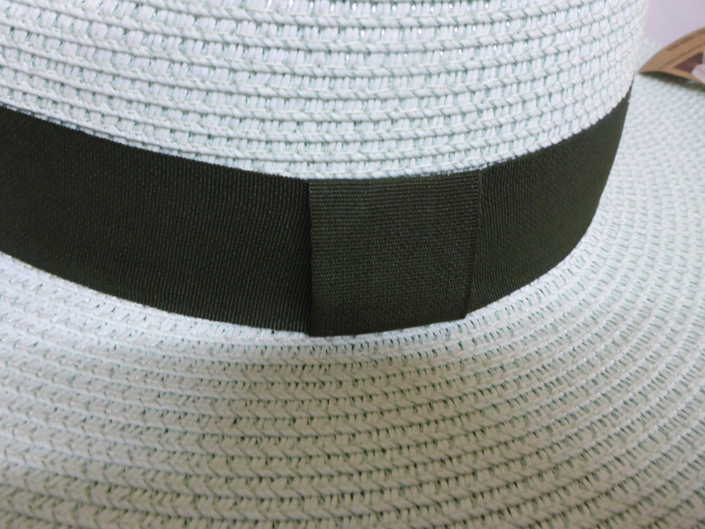Black Ginger Panama Hat Foldable Roll Up + Travel Bag - Mint Green