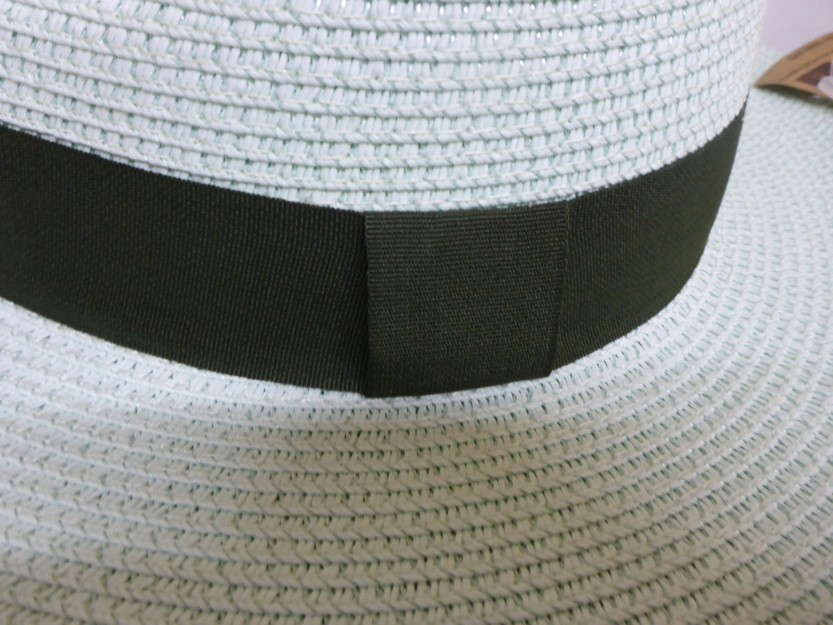 Black Ginger Panama Hat Foldable Roll Up + Travel Bag - Mint Green